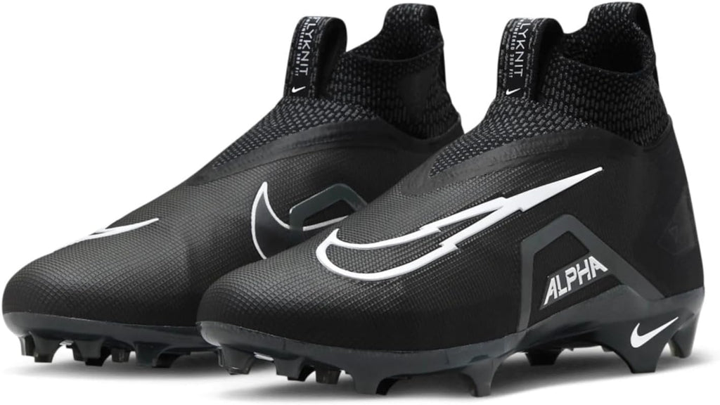Nike Alpha Menace Elite 3 CT6648-010 Black-Iron Grey-White Men's Football Cleats 13 US