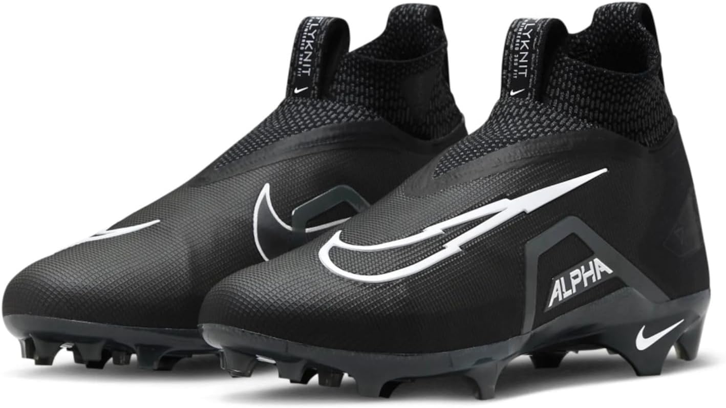 Nike Alpha Menace Elite 3 CT6648-010 Black-Iron Grey-White Men's Football Cleats 13 US