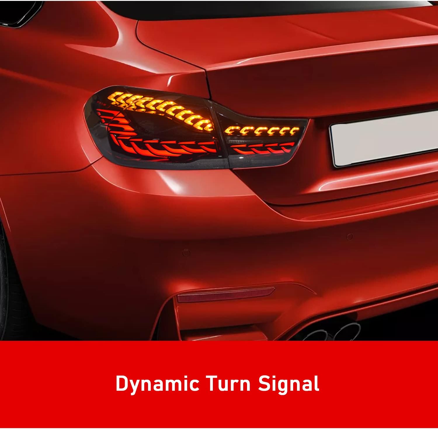 HCmotion LED Tail Lights Assembly For BMW 4 Series M4 F32 F33 F82 F36 F82 F83 Sedan/Convertible/Coupe 2014-2020,LED Rear Lamps With Start-up Animation & Sequential Indicator (Smoked)