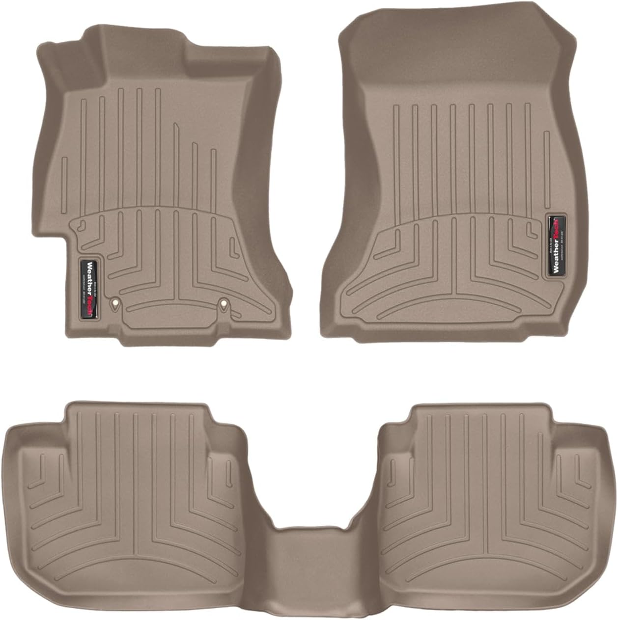 WeatherTech Custom Fit FloorLiners for Subaru Impreza, WRX STi, XV Crosstrek - 1st & 2nd Row (45439-1-2), Tan