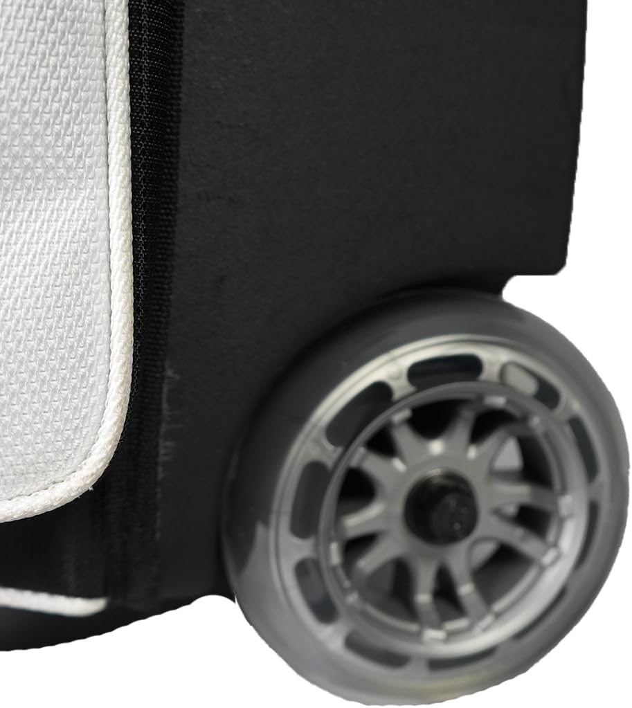 ELITE Deluxe 3 Ball Roller Bowling Bag with 5' Smooth Wheels - 4 Large Accessory Pockets, Shoe Compartment, Extendable Handle - USB Charging Port
