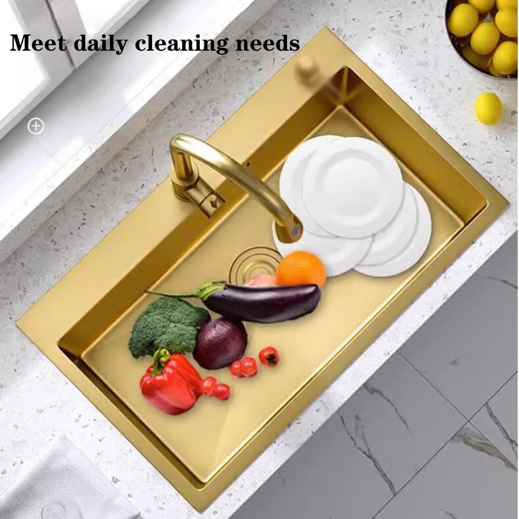 Single Bowl Kitchen Sink with Faucet Drain Hotel Restaurant Bar Sink Commercial Apartment Sink (75 * 45Cm