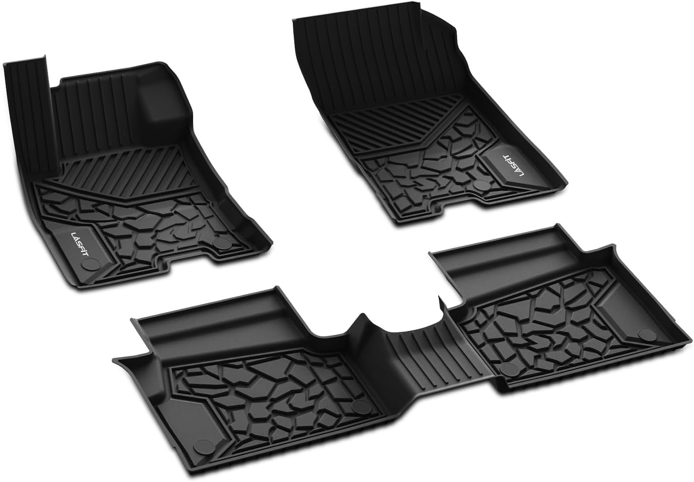 LASFIT Floor Mats for Ford Maverick 2026 2025 2024 2023 2022 (Hybrid Models Only) All Weather Car Mats TPE Truck Liners Vehicle Accessories for Ford Maverick - 1st & 2nd Row, Black