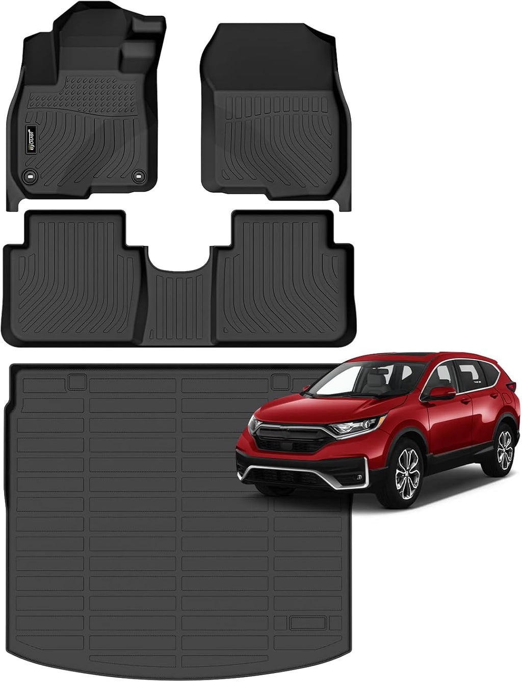 Jenofa-Floor Mats for Honda CRV 2017-2022(Include Hybrid)(Cargo Tray in Upper Position) All Weather Automotive Cargo Liner Car Mat for CR-V Accessories