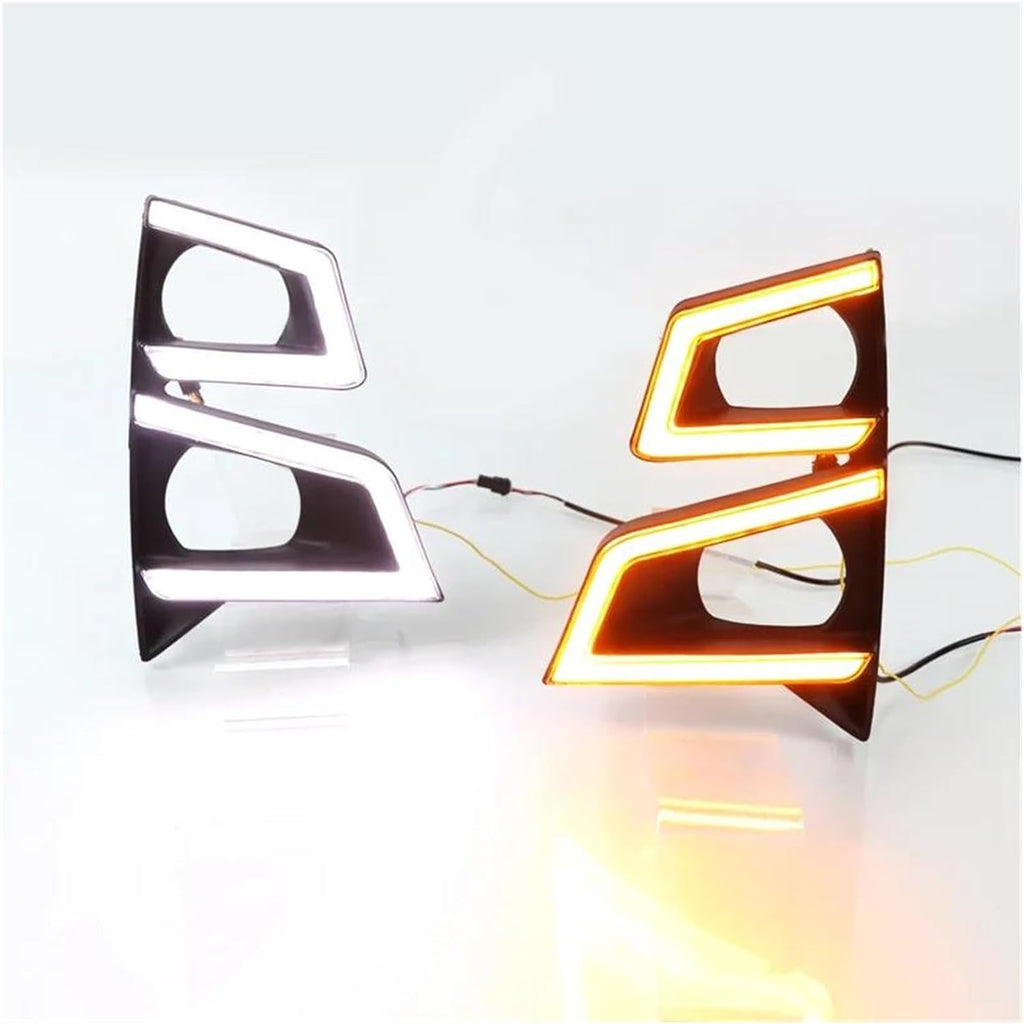 for Isuzu for Dmax for D-Max for Pickup 2020 2021 2Piece Front Fog Lamp Cover with Led Drl Daytime Running Light Turn Signal Indicator Headlight
