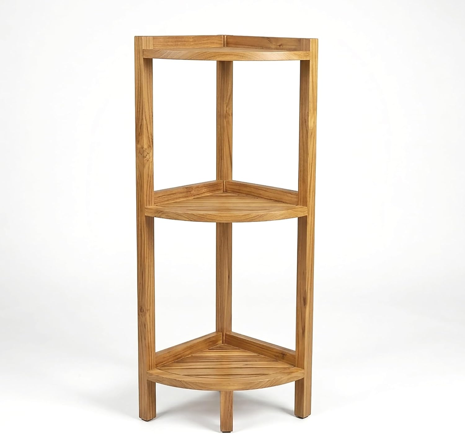 Asta Spa Teak 3-Tier Bathroom Free Standing Corner Shelf, Avila, Fully Assembled, TB-137