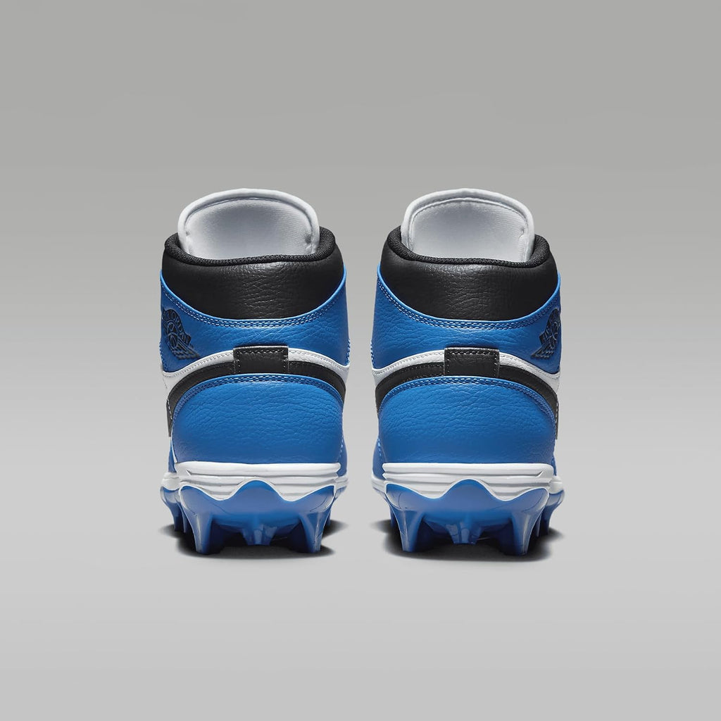 NIKE Jordan 1 Mid TD Men's Football Cleat (FJ6805-104, White/Royal/Black) Size 10.5