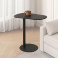 Metal C Shaped Side Table, Modern C Shaped End Table for Sofa/Bed, Small Iron Couch Tables that Slide Under, Slim Coffee Snack Tv Trays for Bedroom Living Room Bathroom (27.6' H, Black)