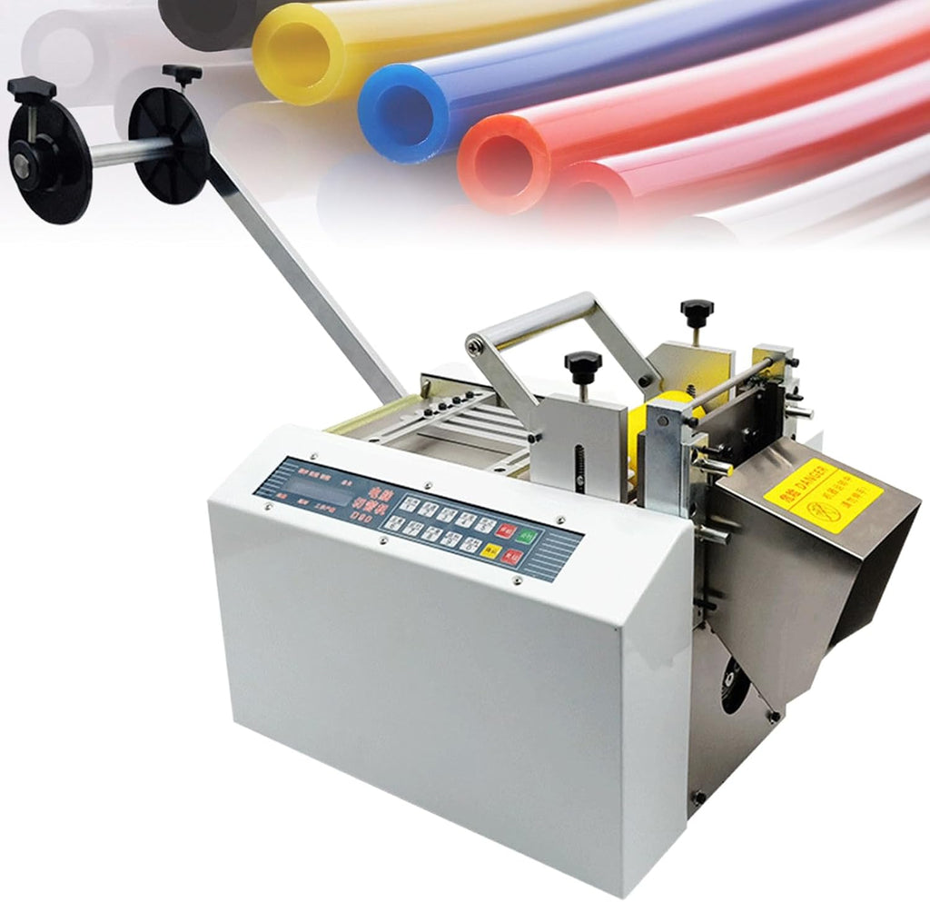 Heat-Shrink Tube Cutting Machine, Electric Tube Cable Pipe with LCD Display, Cutting Length 1-9999.9mm, for Sleeve Rubber/Plastic Tube, Safe to Use 100D