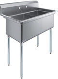 Stainless Steel Prep & Utility Sink | 304 Stainless Steel | Restaurant, Kitchen, Laundry, Garage | NSF (23 in. x 41 in. | Two Bowls)