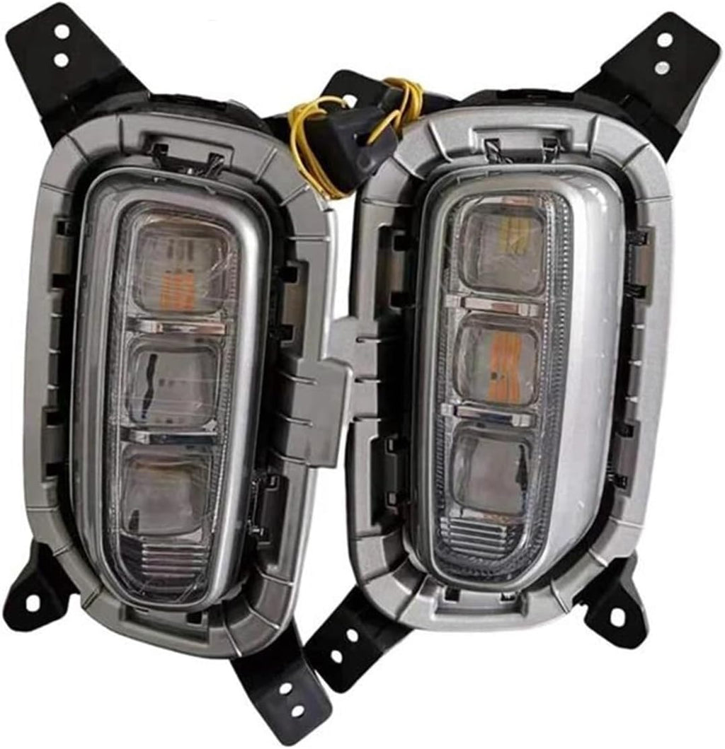 Car Front Head Light for Kia for Seltos for KX3 2020 2021 Turn Signal Indicator Fog Lamp,White and Yellow Light Car LED DRL Daytime Running Light Headlight