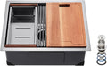 VEVOR 23 inch Kitchen Single Sink, 304 Stainless Steel Undermount Sink Drop-In Single Bowl Farmhouse Basin with Ledge & Multiple Accessories, Household Dishwasher Sinks for Prep Kitchen, Bar 23'*19'
