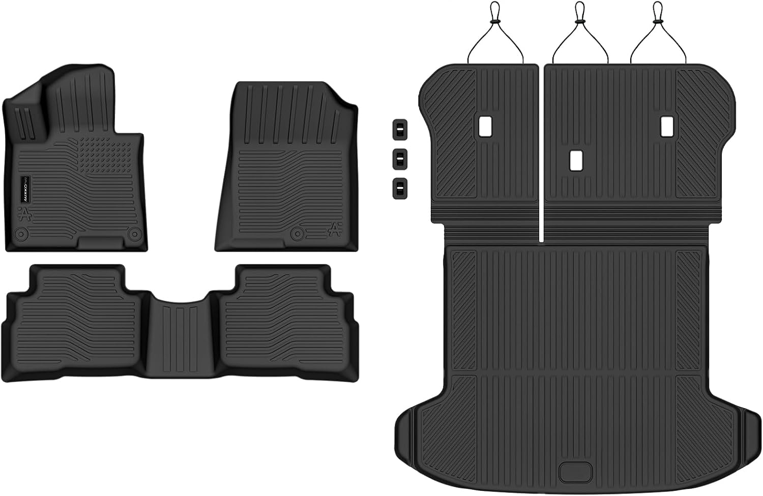 Auxko All Weather Floor Mats Cargo Mat with Backrest Mat for 2026-2023 Kia Sportage Hybrid Only All Season TPE Accessories Odorless Anti-Slip Floor Liners Trunk Tray with Back Seat Protector