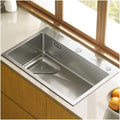 Kitchen Sinks, Handmade Brushed Bar Prep Sink Sus Single Bowl Kitchen Sink with Drain Kit Drop in or Undermount (A-60 * 45 * 21Cm