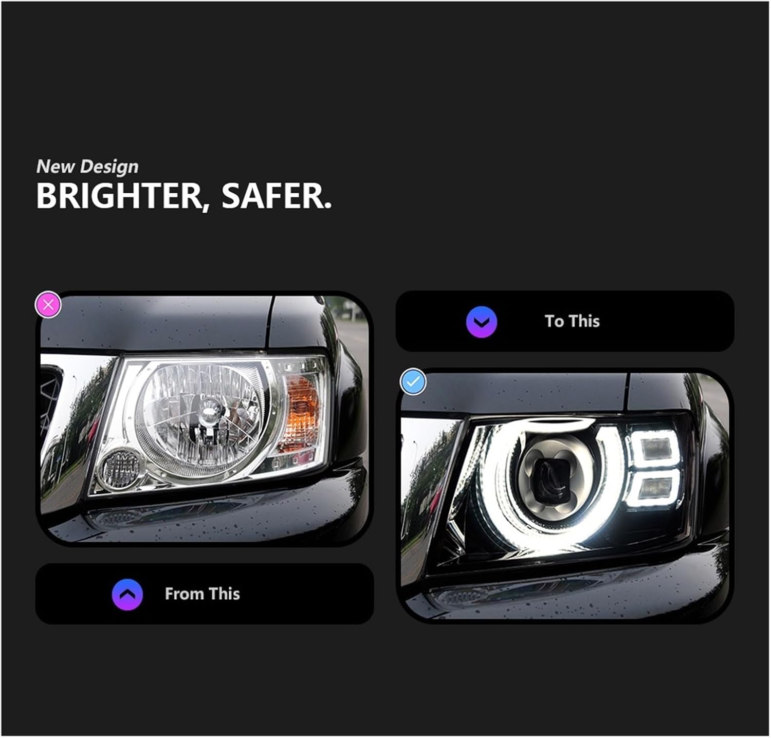 Car Lights Compatible With Patrol Y61 2005-2022 LED Auto Headlights Assembly Upgrade Defender Style Design Bifocal Lens Exterior Accessories