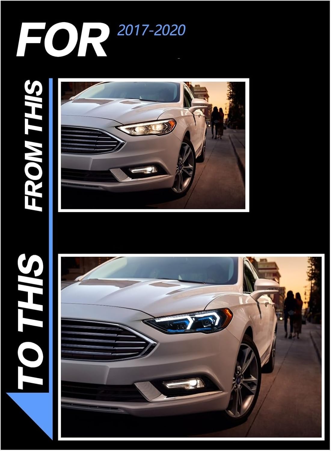 Car Lights Compatible With Headlight Fusion Headlights 2013-2020 Compatible With Mondeo BMW Models LED Headlights Dynamic Signal Animation DRL Modified(2017-2020)