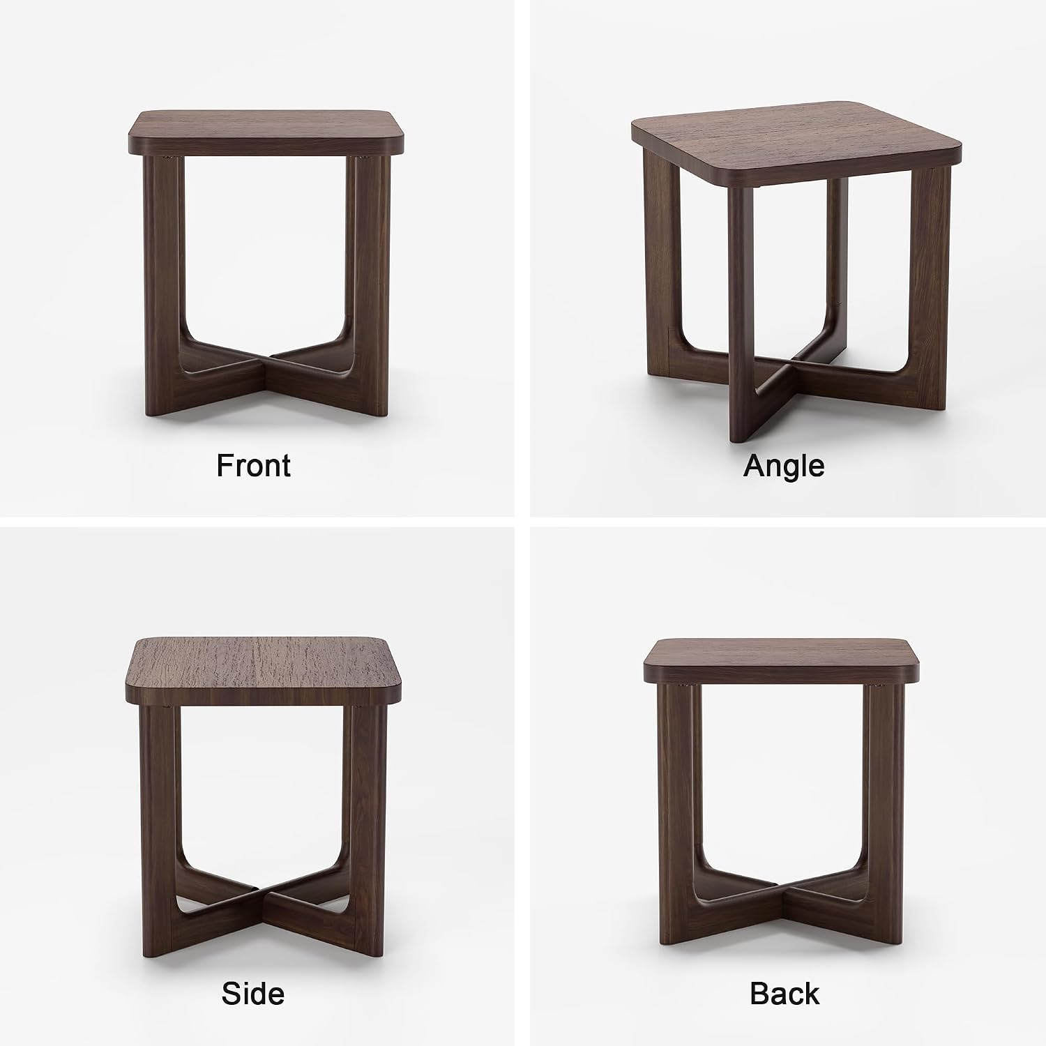 Casaphoria 24' End Side Table, Solid Wood Sofa Table with Cross Sturdy Legs, Slim Beside Table, Nightstand Telephone Table for Bedroom, Living Room, Restaurant, Small Spaces, Walnut