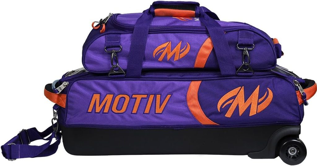 MOTIV Apex Triple Slim-Roller Bowling Bag With Shoe Bag | Compact premium design | Venom Shock LE