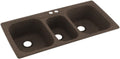 Swanstone KS04422TB.094-2 2-Hole Solid Surface Kitchen Sink, 44' x 22', Sierra