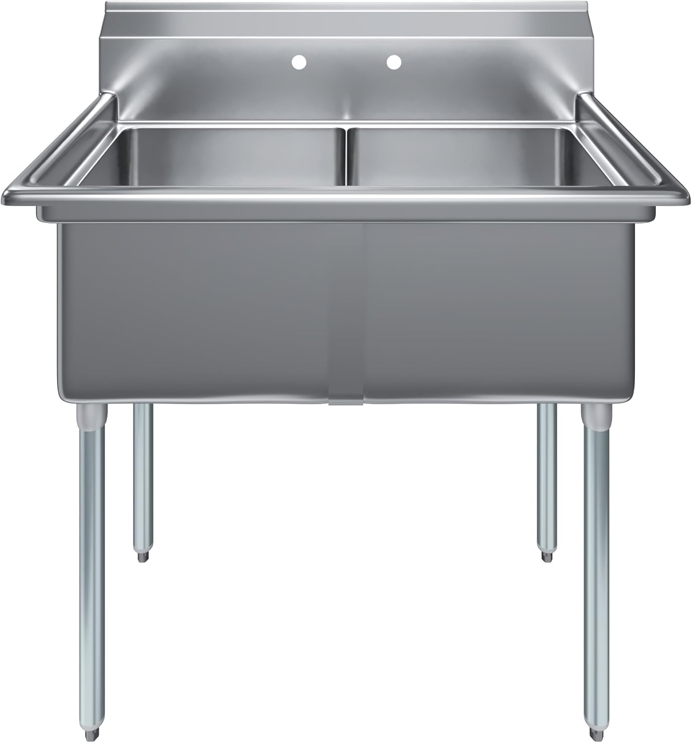 Stainless Steel Prep & Utility Sink | 304 Stainless Steel | Restaurant, Kitchen, Laundry, Garage | NSF (23 in. x 41 in. | Two Bowls)