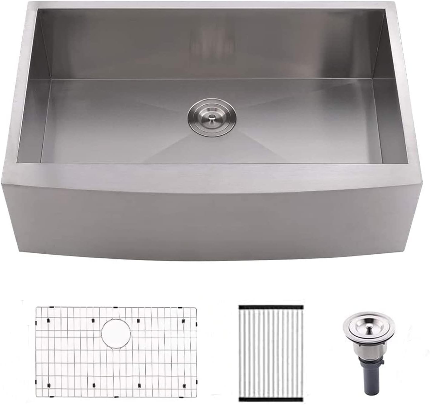 33 Inch Farmhouse Sink Stainless Steel -VOKIM 33x22 Inch Apron Front Kitchen Sink 16 Gauge 304 Stainless Steel Single Bowl Farm Sink