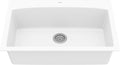 Karran QT-712 33 Inch Drop-In Quartz Composite Single Bowl Kitchen Sink, Top Mount, 1-Hole, Heat & Scratch Resistant, Easy Clean, White