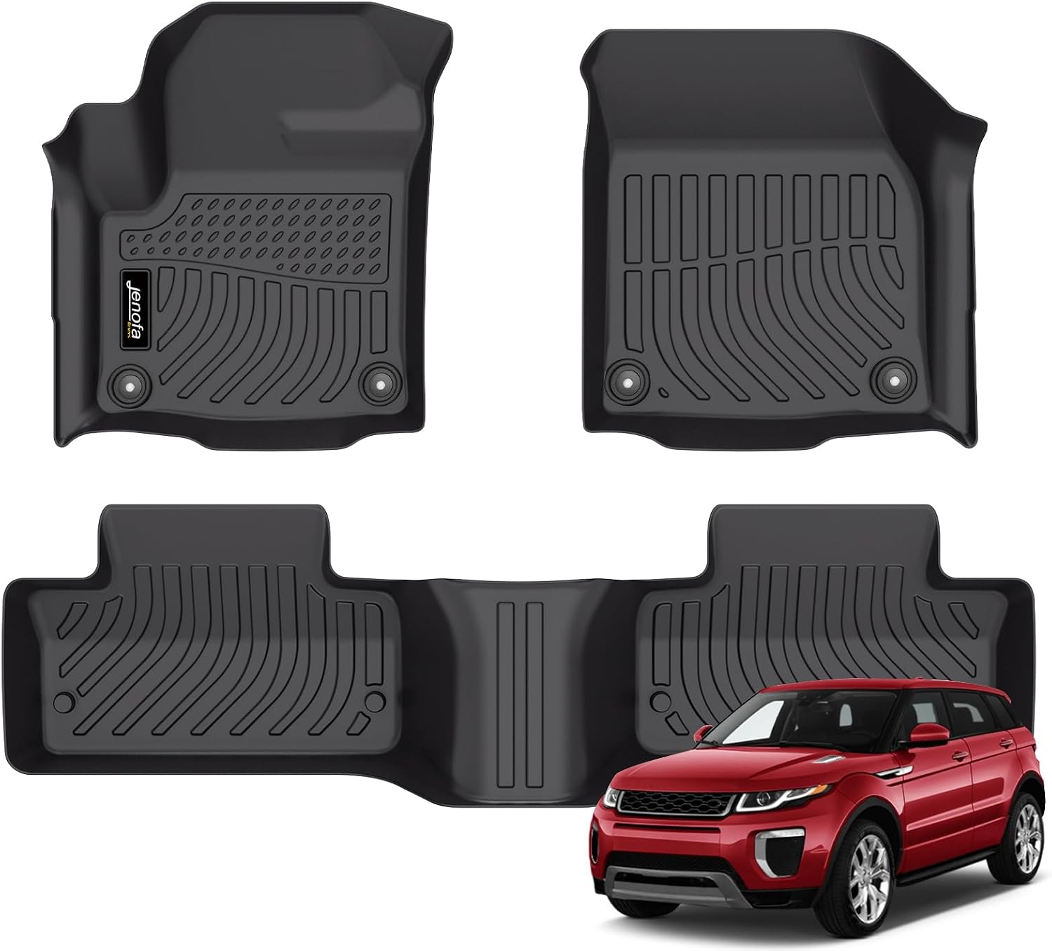 Jenofa-Floor Mats for Land Rover Range Rover Evoque 2011-2019 (Not for Convertible / 3 Door/Coupe) All Weather Automotive Floor Liner Custom Car Mat for Rover Evoque Waterproof Accessories