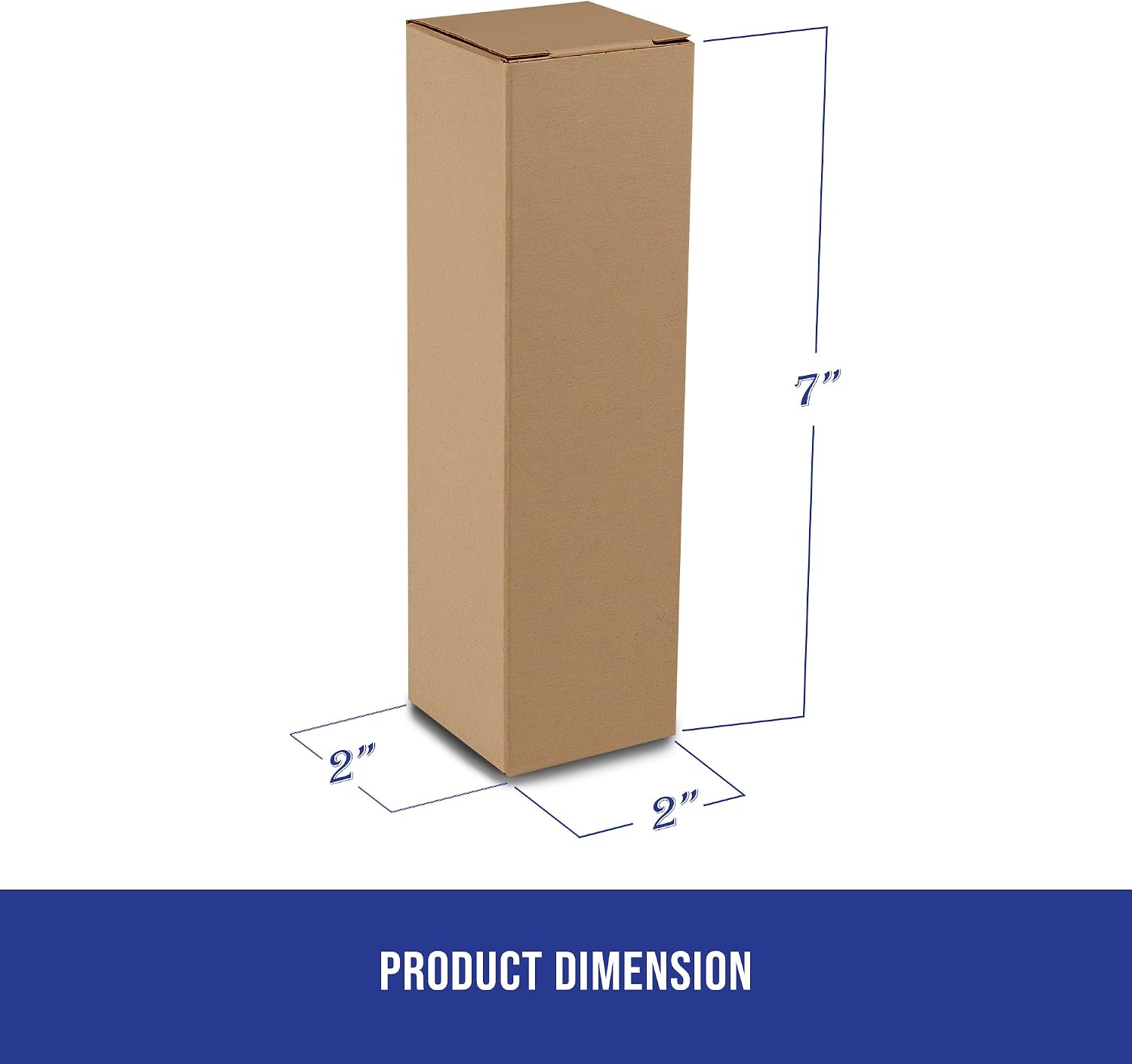 MT Products Tuck Top Kraft Paperboard Gift Box 2' x 2' x 7' - Gift Boxes with Lids - Pack of 500