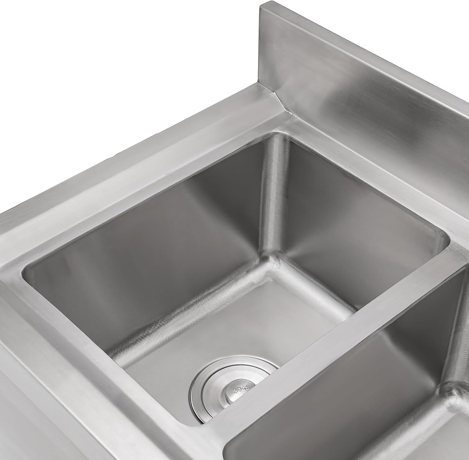 Commercial Grade 304 Stainless Steel 3-Bowl Kitchen Sink with Retractable Faucet - Heavy Duty Triple Compartment Bar Sink for Restaurants, Cafes (300kg Capacity, Spill-Proof Design)