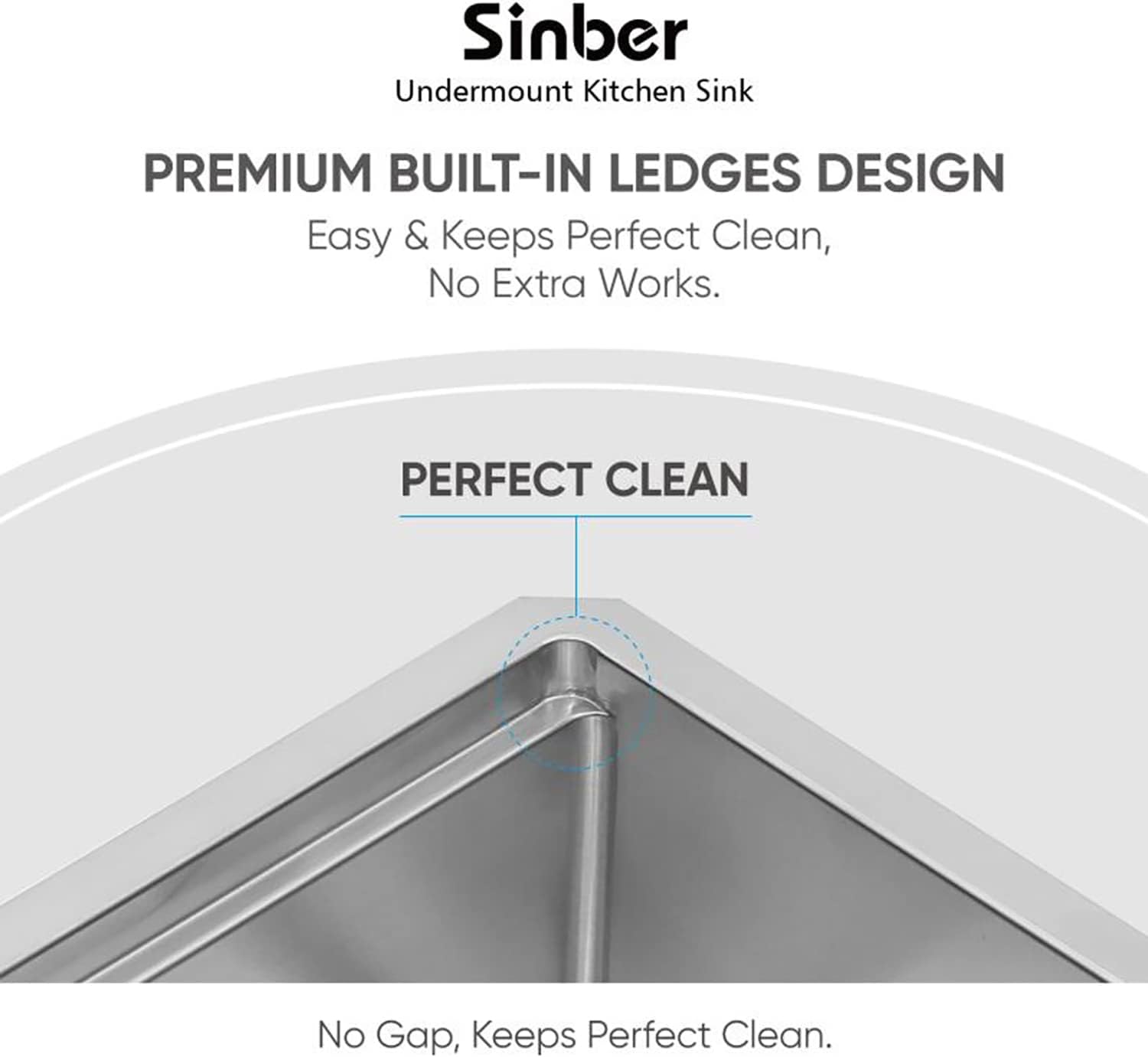 Sinber KSS0001S-OK 32' x 19' x 10' Undermount Single Bowl Workstation Kitchen Sink with 16 Gauge 304 Stainless Steel Satin Finish 6 Accessories