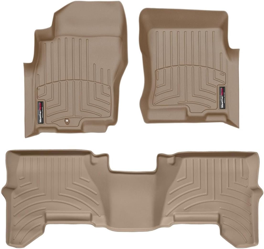 WeatherTech Custom Fit FloorLiners for Nissan Pathfinder, Xterra, Xterra - 1st & 2nd Row (45033-1-2), Tan