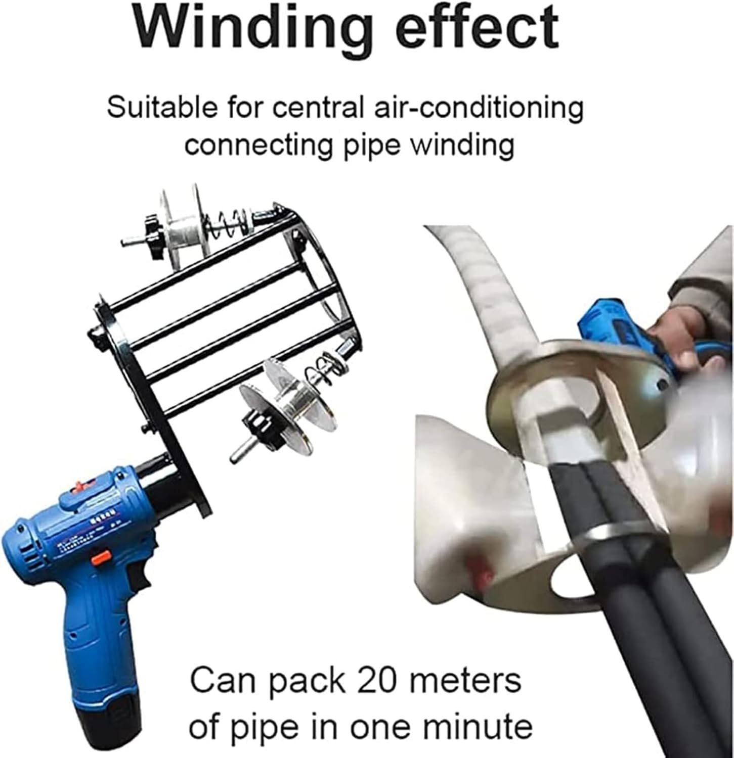 Air Conditioning Pipe Tie Machine Tape Winding Machine with Copper Tube Winding Machine Water Hose Rubber Hose Plastic Tube Wrap,35x20cm