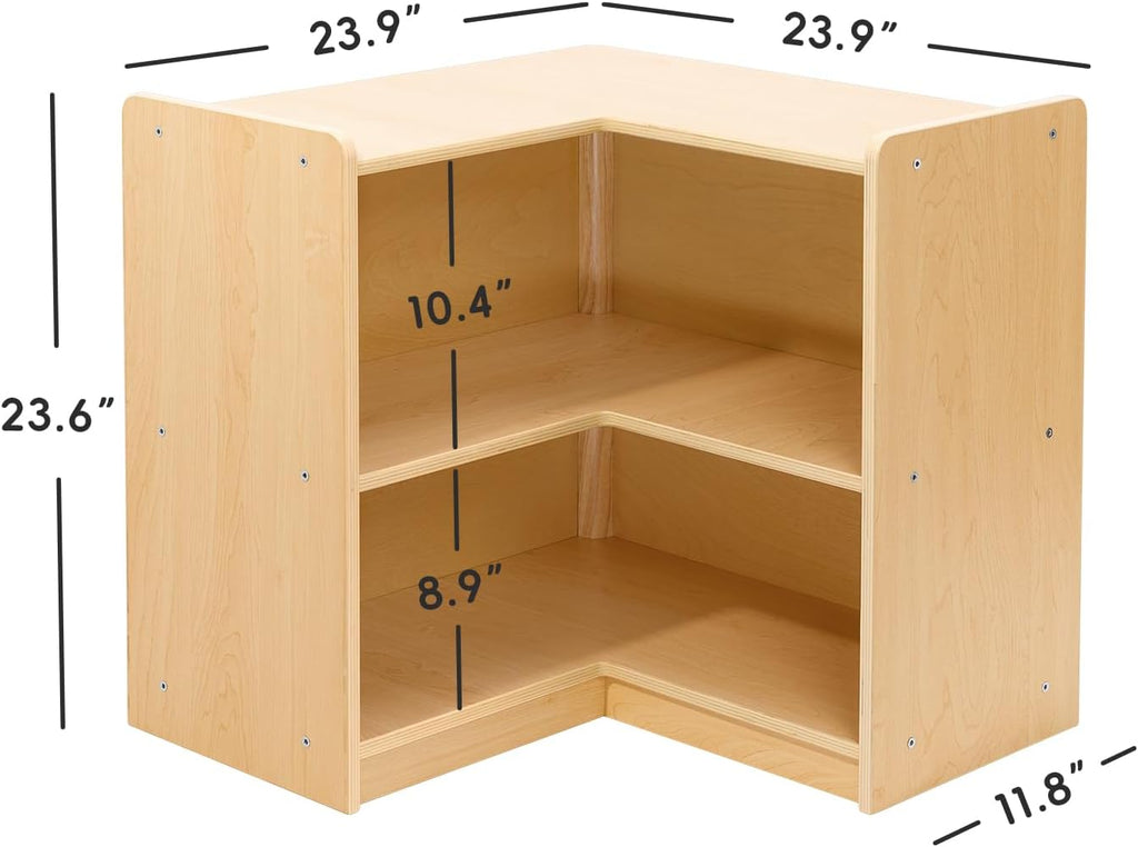 OOOK L-Shape Montessori Bookshelf for Compact Corner Space, Fits Shelf Combination Series in Kids Room, Daycare Center, Nursery, Classroom, Kindergarten