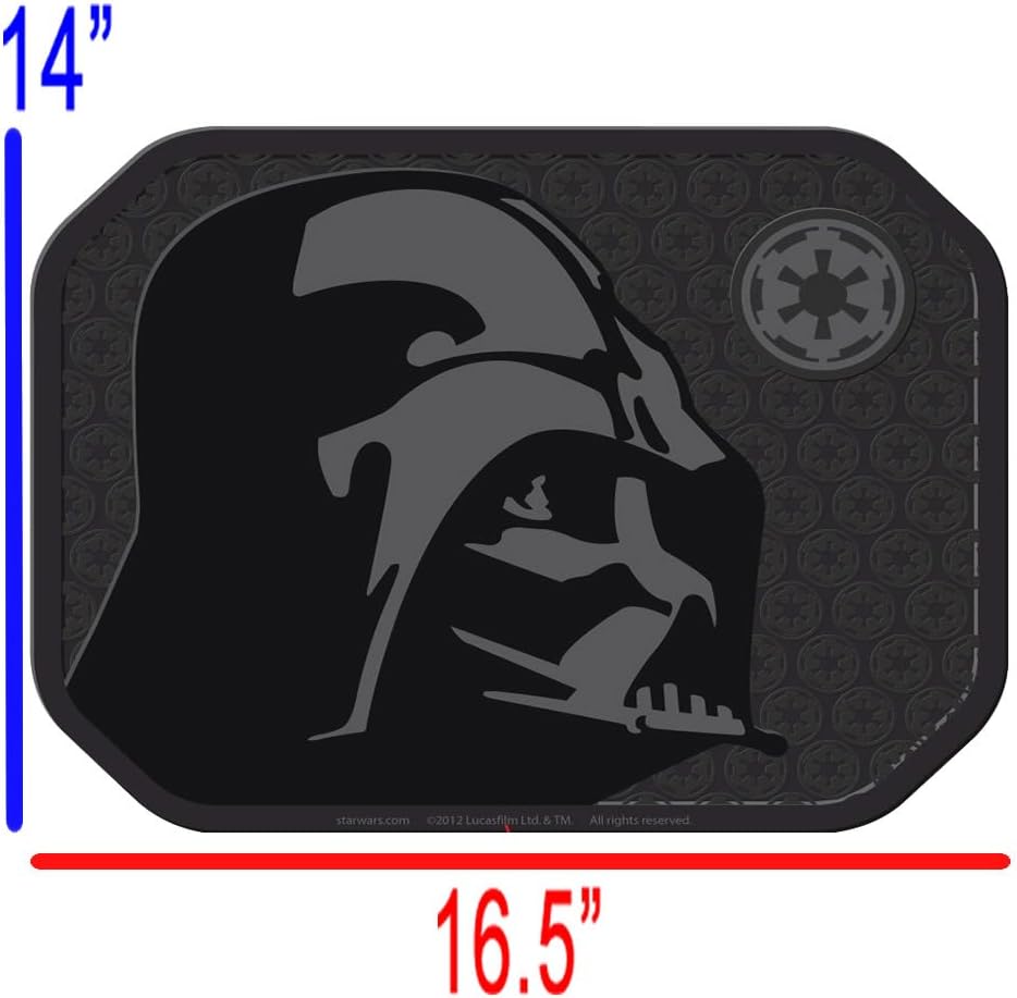 Star Wars Darth Vader with Galactic Empire Logo Car Truck SUV Front & Rear Seat Rubber Floor Mats - 4PC