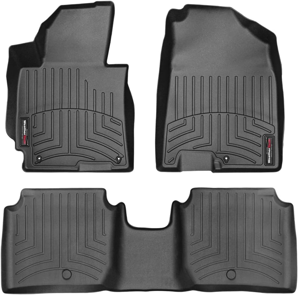 WeatherTech Custom Fit FloorLiners for Kia Forte - 1st & 2nd Row (44552-1-2), Black