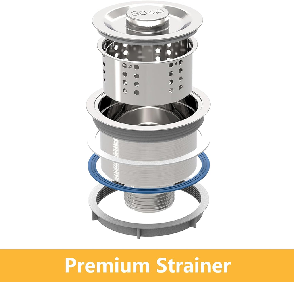 ROVSUN 3-Compartment Commercial Sink, Stainless Steel Utility Tub Sink with Leg, Freestanding Kitchen Sink for Restaurant Laundry Room Garage Outdoor, 39'D x 17.7'W x 40.2'H, Silver