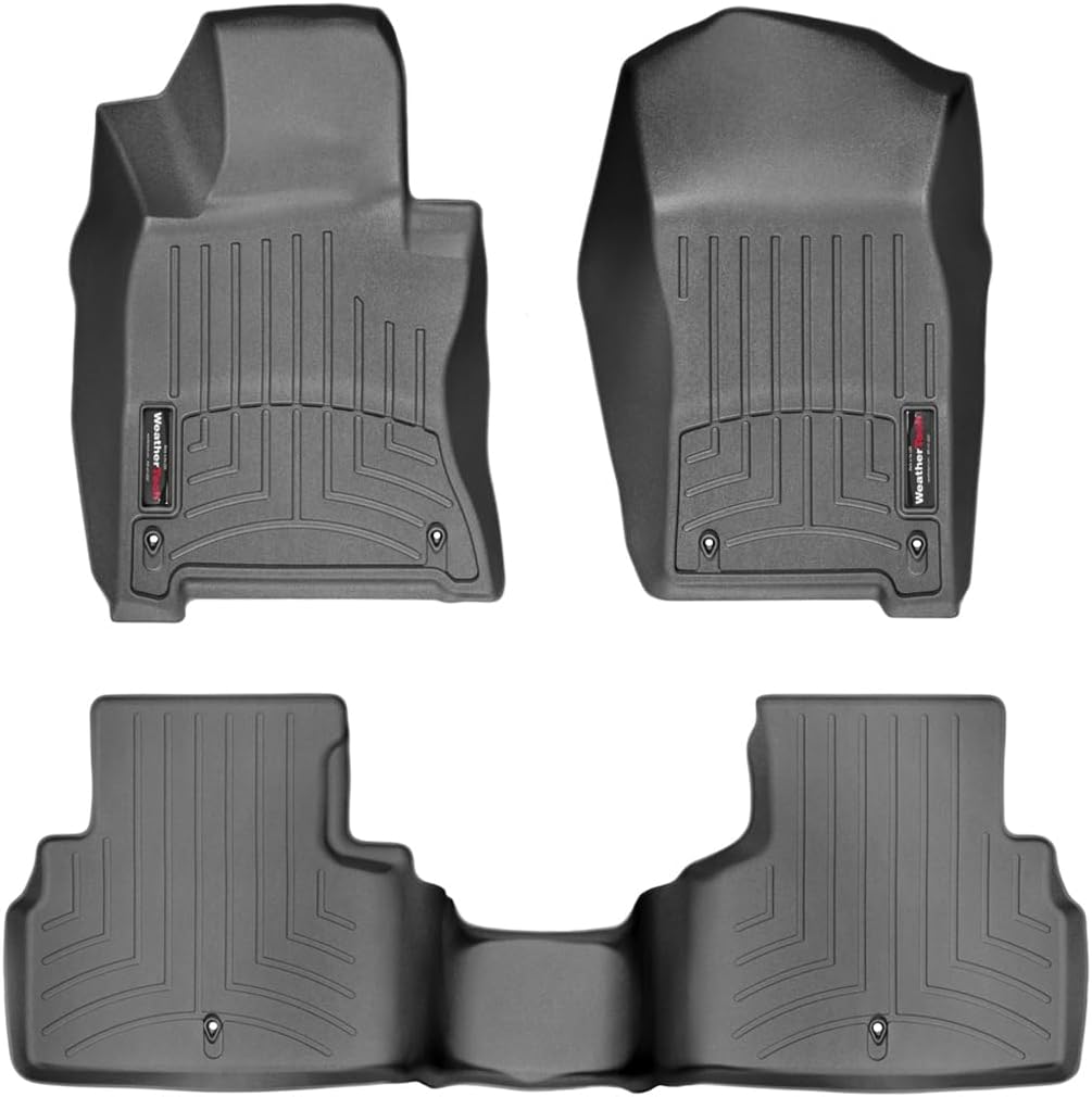 WeatherTech Custom Fit FloorLiners for Infiniti Q50, Q60, 1st & 2nd Row (44586-1-2), Black