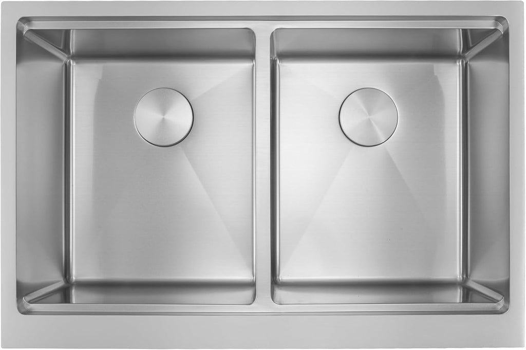 Kitsitchen Double Bowl Farmhouse Kitchen Sink, 16 Gauge 304S Stainless Steel Farm Sinks, 36'X 22' x 10' Large and Deep Workstation Kitchen Sinks with Accessories,50/50 Double Bowl Feature