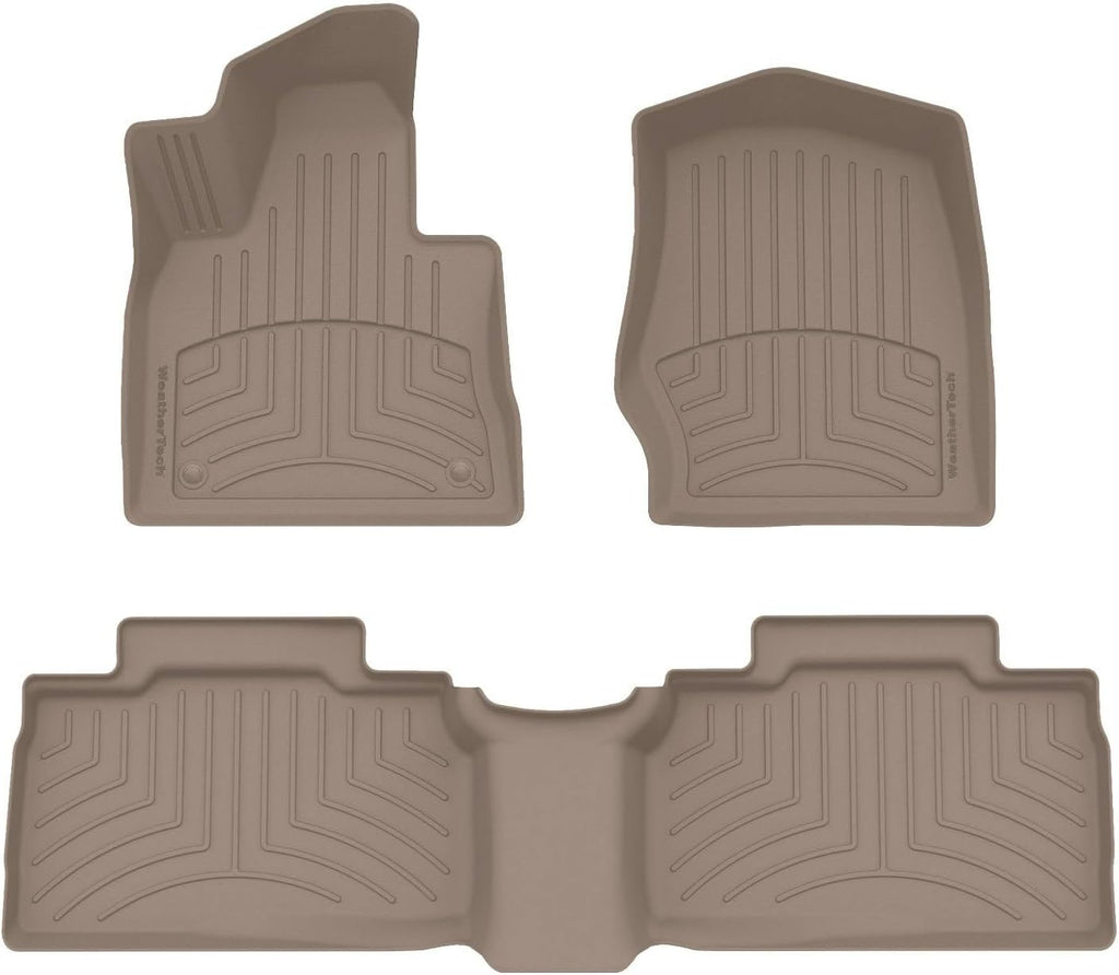 WeatherTech FloorLiner HP Custom Fit Floor Mats for Ford Explorer Hybrid, Explorer ST, Explorer - 1st & 2nd Row (451716-1-2IM), Tan