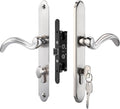 HauSun Storm Door Handle Set Replacement Kit with 2 Point Mortise Lock and Key,Security Door Keyed Lever Handle Fits for Pella or Larson Storm Door (Brushed Nickel)