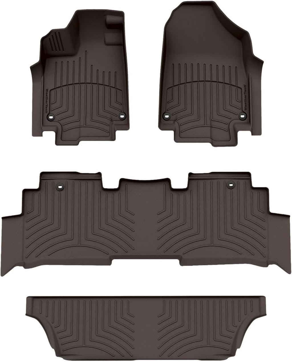 WeatherTech FloorLiner HP Custom Fit Floor Mats for Honda Odyssey Full Set (471218-1-2-3IM), Cocoa