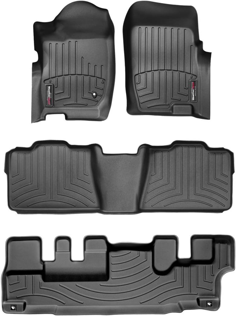 WeatherTech Custom Fit FloorLiners for Ford Explorer, Explorer, Mountaineer - Full Set (44043-1-2-3), Black