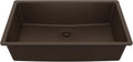 Karran Undermount 33' Large Single Bowl Granite Quartz Composite Kitchen Sink in Brown – Extra Deep 9' Basin, Heat & Scratch Resistant, Sound Dampening, Rear Drain – QU-812