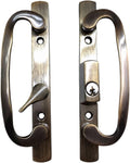 8.5 in Sliding Patio Glass Door Handle Set with Keyed Offset Latch, Antique Brass Diecast Pull, Fits 3-15/16 in Screw Holes and 1-1/4 to 2-1/4 in Door Thickness