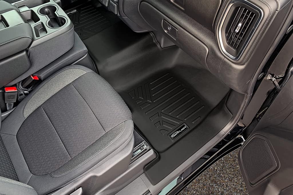 SMARTLINER All Weather Protection Custom Fit 2 Row Floor Mat Liner Set Compatible with 2019-2025 Chevrolet Silverado 1500