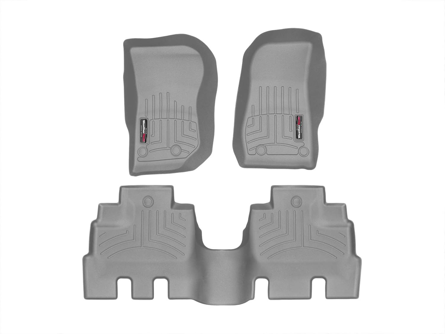 WeatherTech Custom Fit FloorLiners for Jeep Wrangler JK Unlimited 4-Door, Wrangler Unlimited 4-Door, Wrangler Unlimited 4-Door - 1st & 2nd Row (46573-1-2), Grey