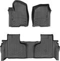 WeatherTech Custom Fit FloorLiners for Chevrolet Silverado 1500, Silverado 2500HD/3500HD, Silverado 1500 LTD - 1st & 2nd Row (441436-1-9), Black