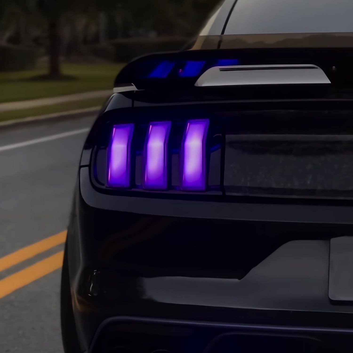 HCmotion LED Tail Lights for Ford Mustang Euro 2015-2023 (6 Lighting Modes), Start UP Animation with Sequential Turn Signal Rear Lamp Kit Assembly (Smoked-RG) | Smoked Euro Style Taillights Assembly w/ 6 Sequential Turn Signal Modes & Startup Animation