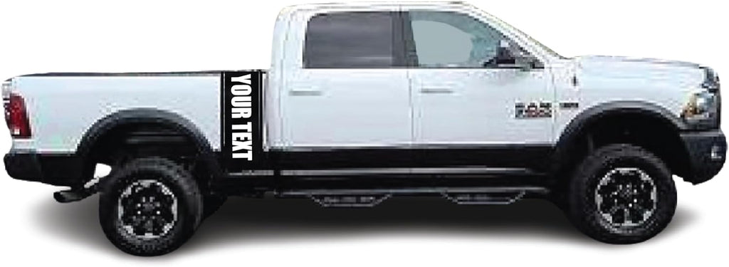 AnyStickerYouWant - Bed and Rocker Stripes Vinyl Decal Fits & Compatible with Dodge RAM Power Wagon - Any Color You Want - Add Custom Text