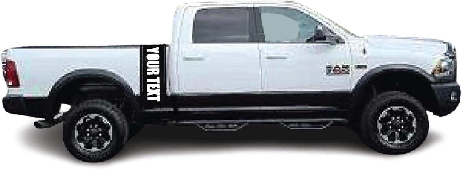 AnyStickerYouWant - Bed and Rocker Stripes Vinyl Decal Fits & Compatible with Dodge RAM Power Wagon - Any Color You Want - Add Custom Text